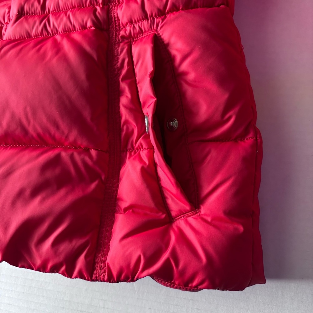 Lands End Down Puffer Jacket Coat Red Zipper Pockets Womens Size S(6-8) LIKE NEW - Picture 9 of 12